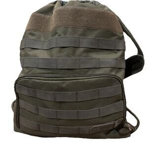 Highland Tactical Drawstring Back Pack Bag Mesh Straps Molle Webbing Green